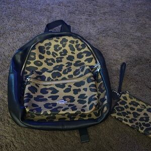 Coach Leopard Backpack & Wristlet